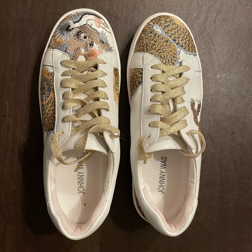 Johnny Was Embroidered Dragon Sneaker